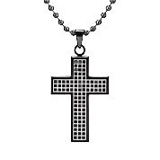 mens Cross Black CZ Diamond Pendant