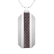 Mens Stainless Steel Black Carbon Fiber Pendant Necklace