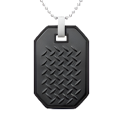 Mens Stainless Steel Black Carbon Fiber Pendant Necklace