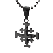 Mens Stainless Steel Black Carbon Fiber Pendant Necklace