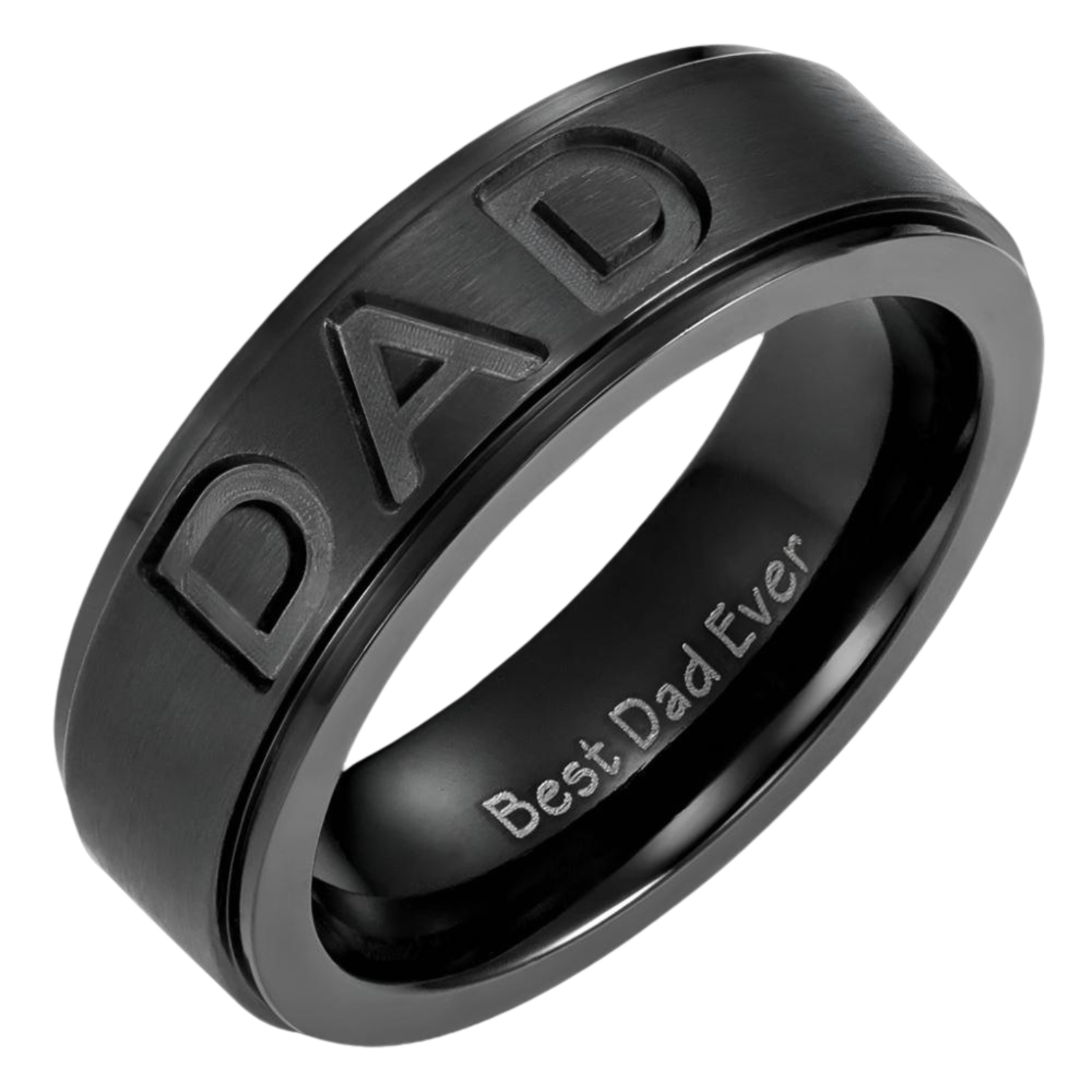 Best Dad Ever Ring Black Titanium Ring 7mm