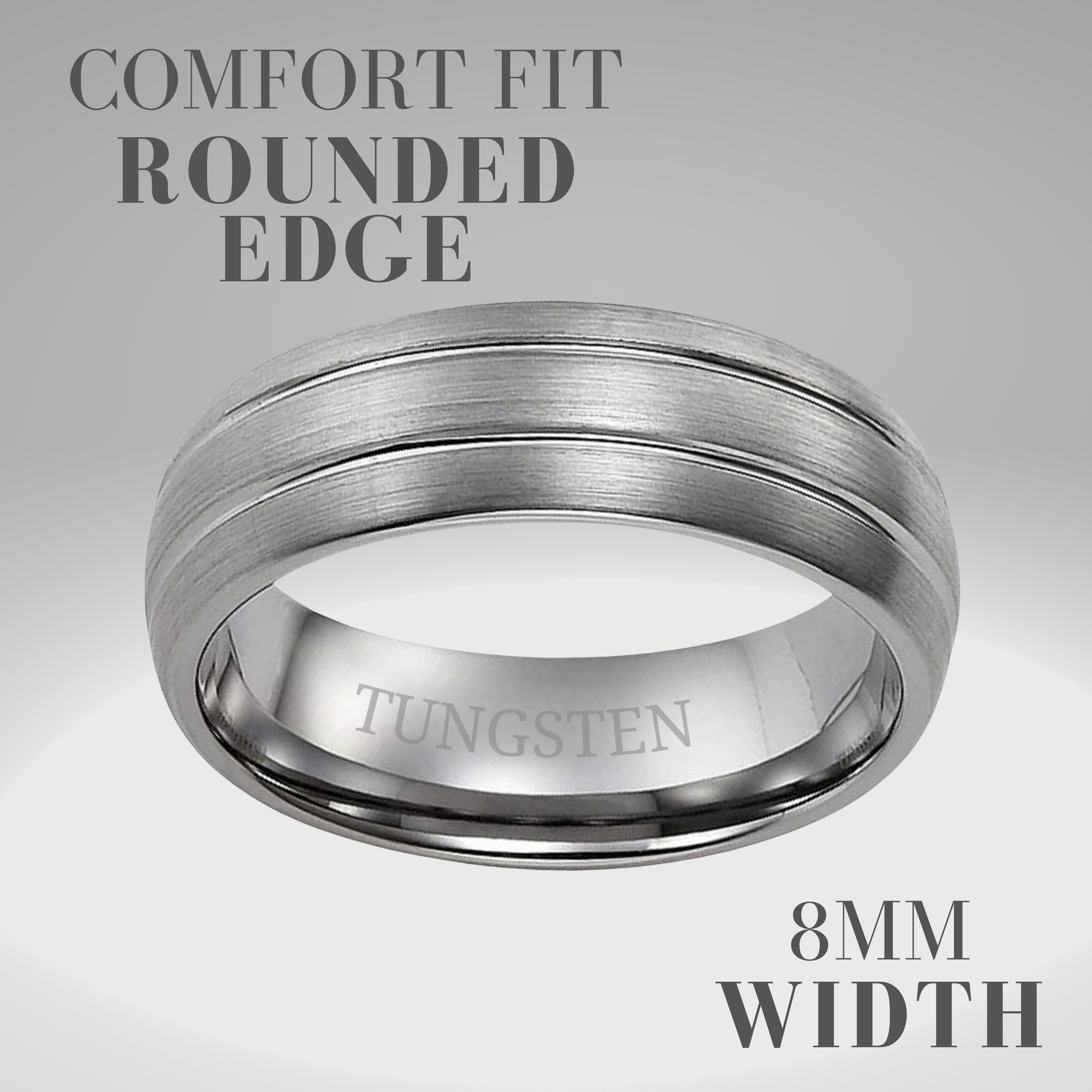 Mens 7mm Tungsten Band Ring