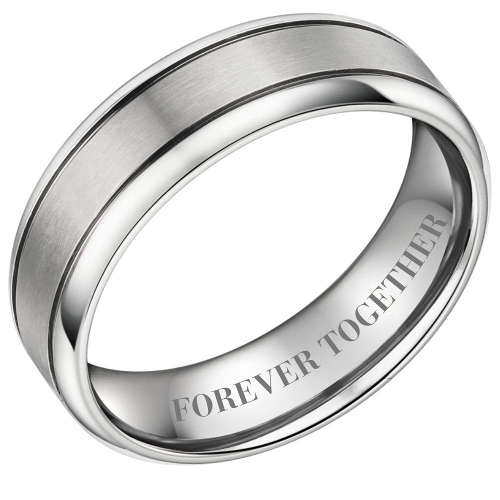 Forever Together Mens Titanium Ring