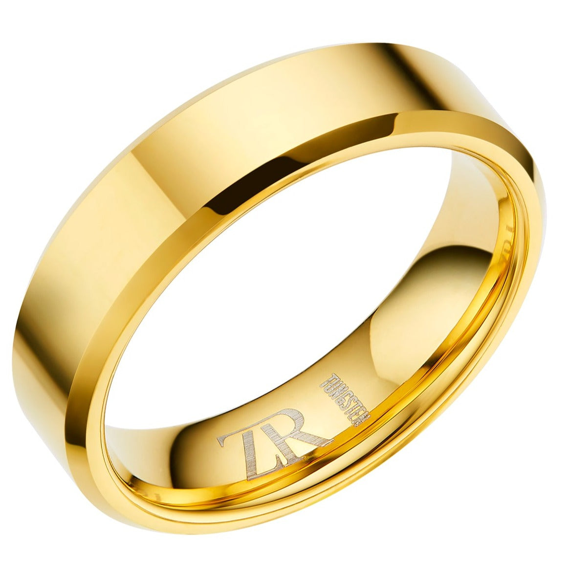 Mens Gold Tungsten Modern Band Ring 6mm