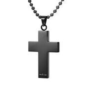 mens Cross Black CZ Diamond Pendant