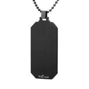 Mens Stainless Steel Black Carbon Fiber Pendant Necklace