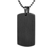 Mens Stainless Steel Black Carbon Fiber Pendant Necklace