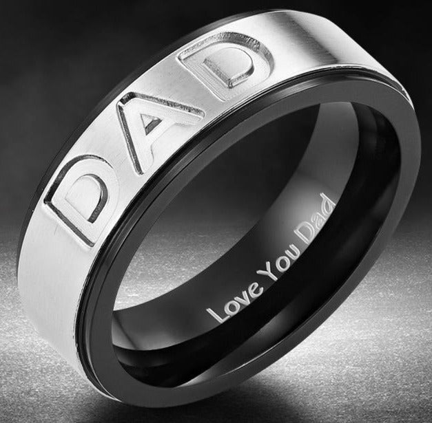 Stainless steel store dad ring